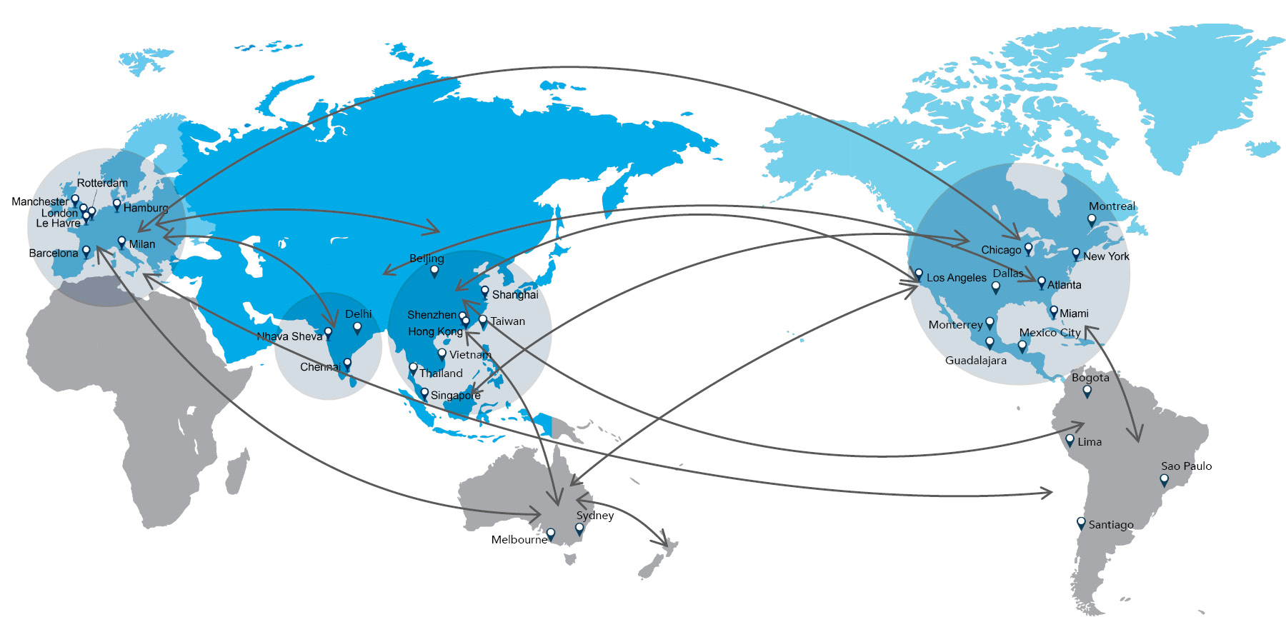 Principaux corridors de fret aérien