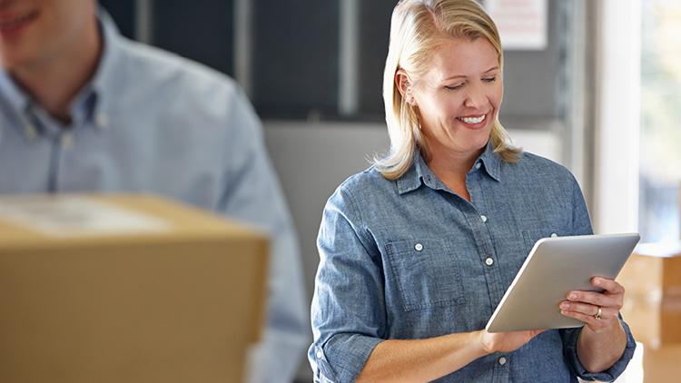 Woman holding tablet